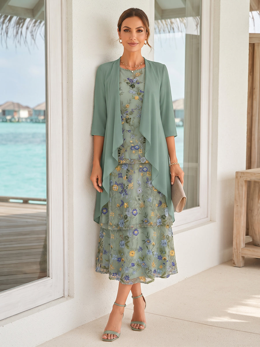Florabelle June Sage Green front view mother of the bride dress