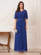 Xenia Rose Royal Blue front view mother of the bride dress