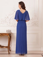 Xenia Rose Royal Blue back view mother of the bride dress