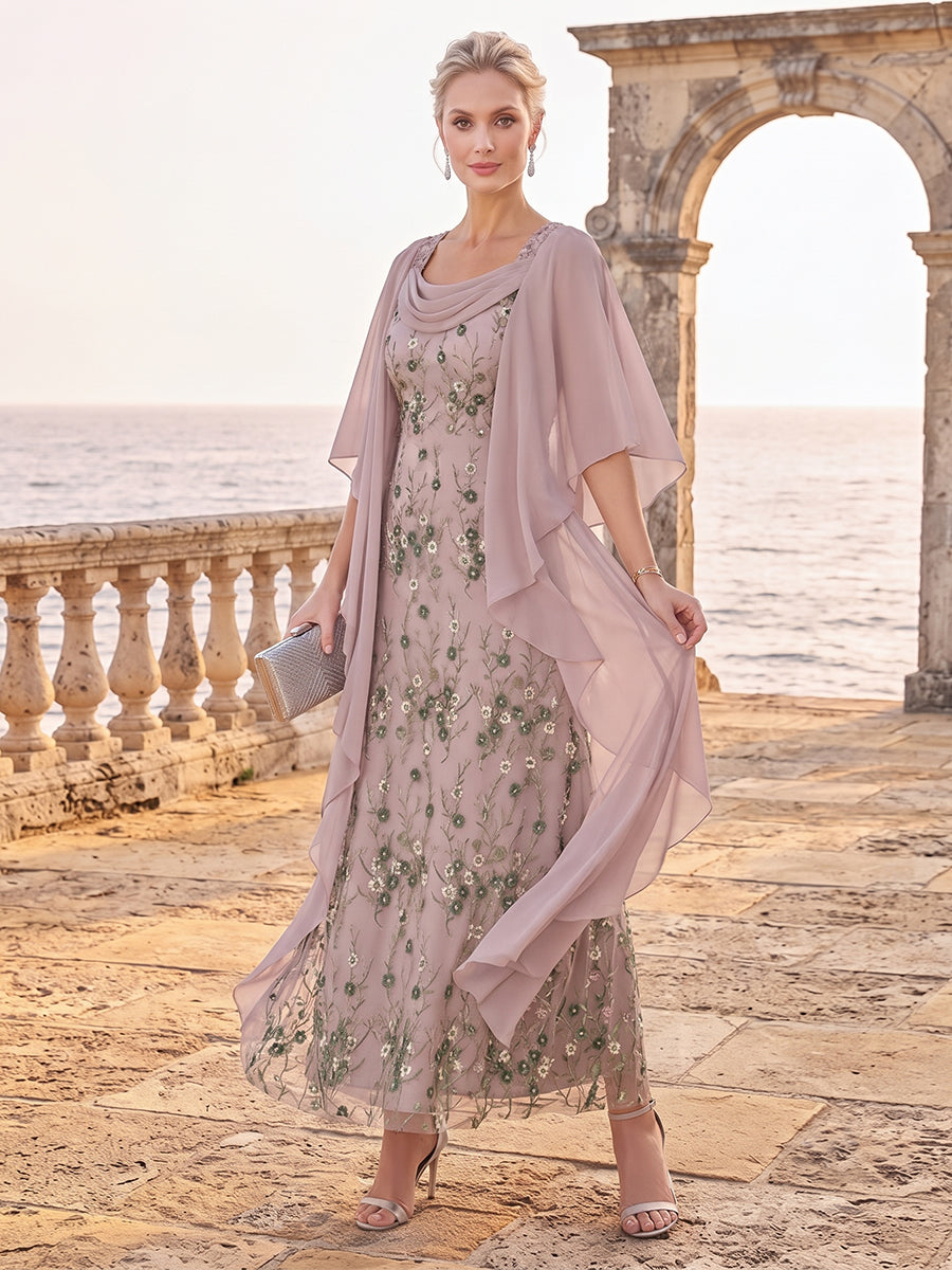 Vivia Rose Dusty Rose front view wedding guest dress