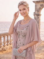 Vivia Rose Dusty Rose side view wedding guest dress
