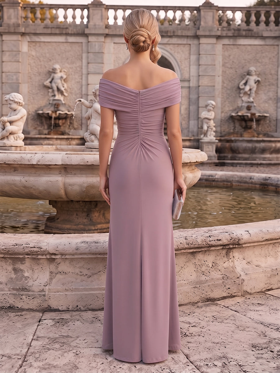 Amaris June Orchid back view wedding guest dress