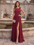 Demelza Hart Burgundy front view wedding guest dress