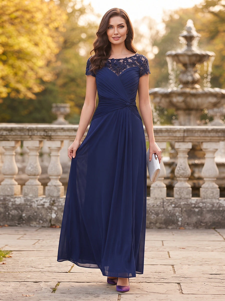 Xenia Navy Blue front view wedding guest dress