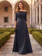 Zadie Black front view wedding guest dress