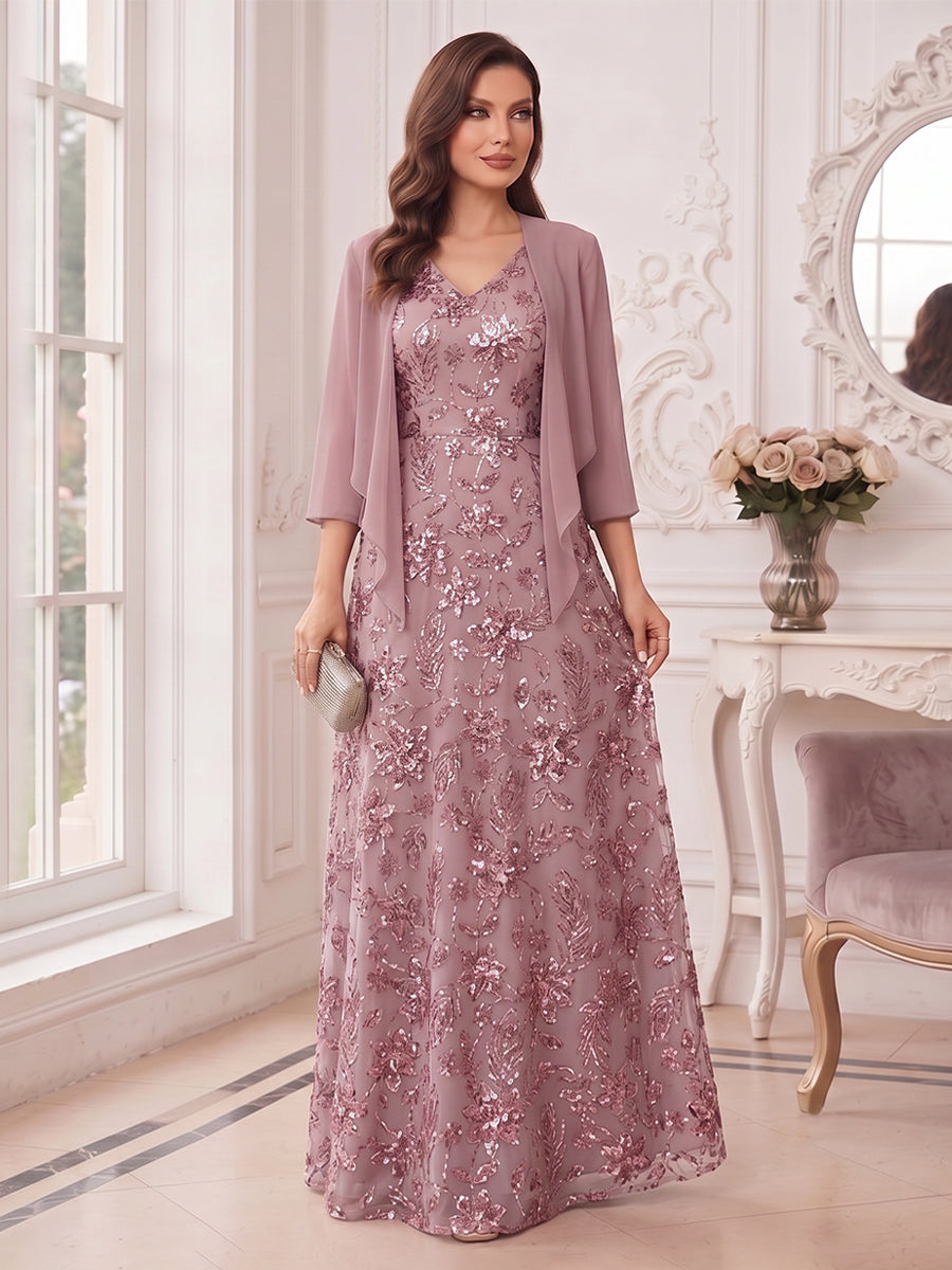 Elowen Vale Mauve front view wedding guest dress