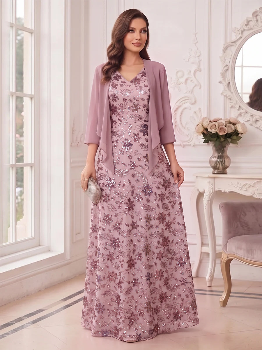 Rosamund Faye Mauve front view mother of the bride dress