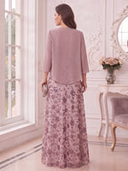 Rosamund Faye Mauve back view mother of the bride dress