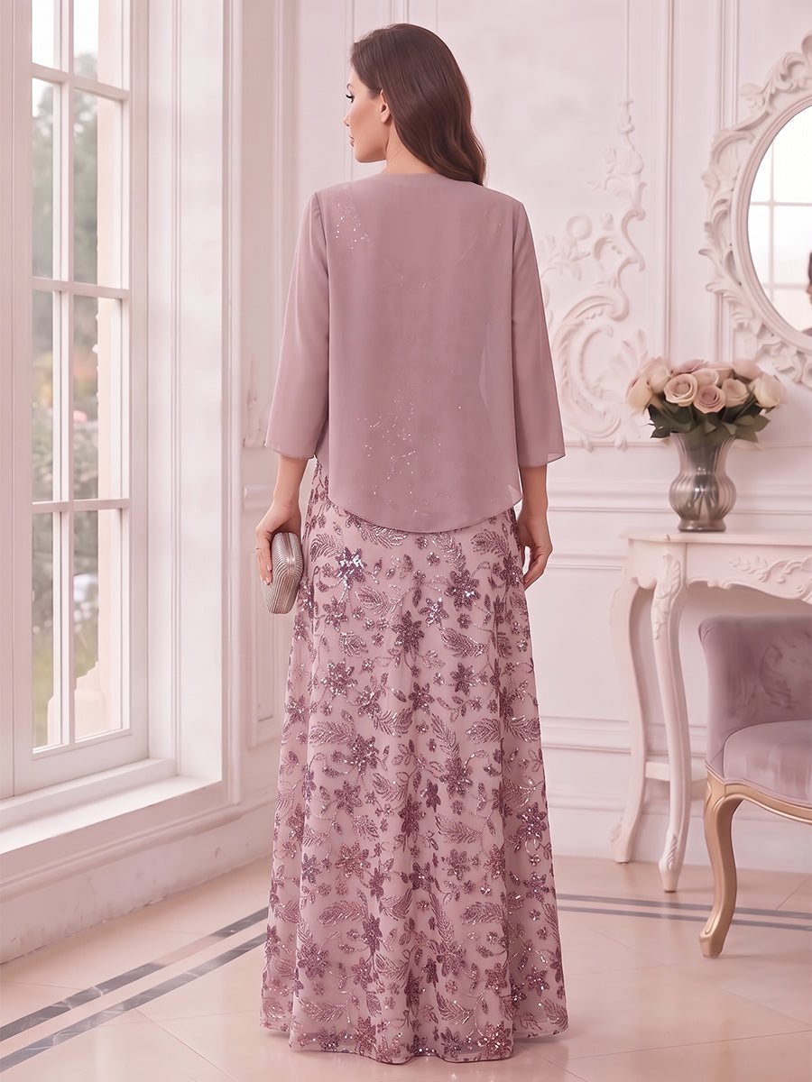Rosamund Faye Mauve back view mother of the bride dress