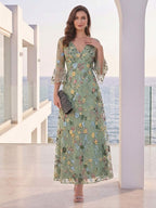 Liora Grace Sage Green front view wedding guest dress