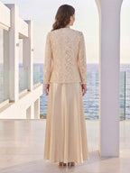 Rosalie Fern Champagne back view wedding guest dress