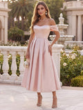 Galenia Pearl Pink front view wedding guest dress