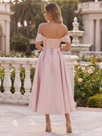 Galenia Pearl Pink back view wedding guest dress