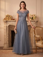 Colette dusty blue alternate view mother of the bride dress