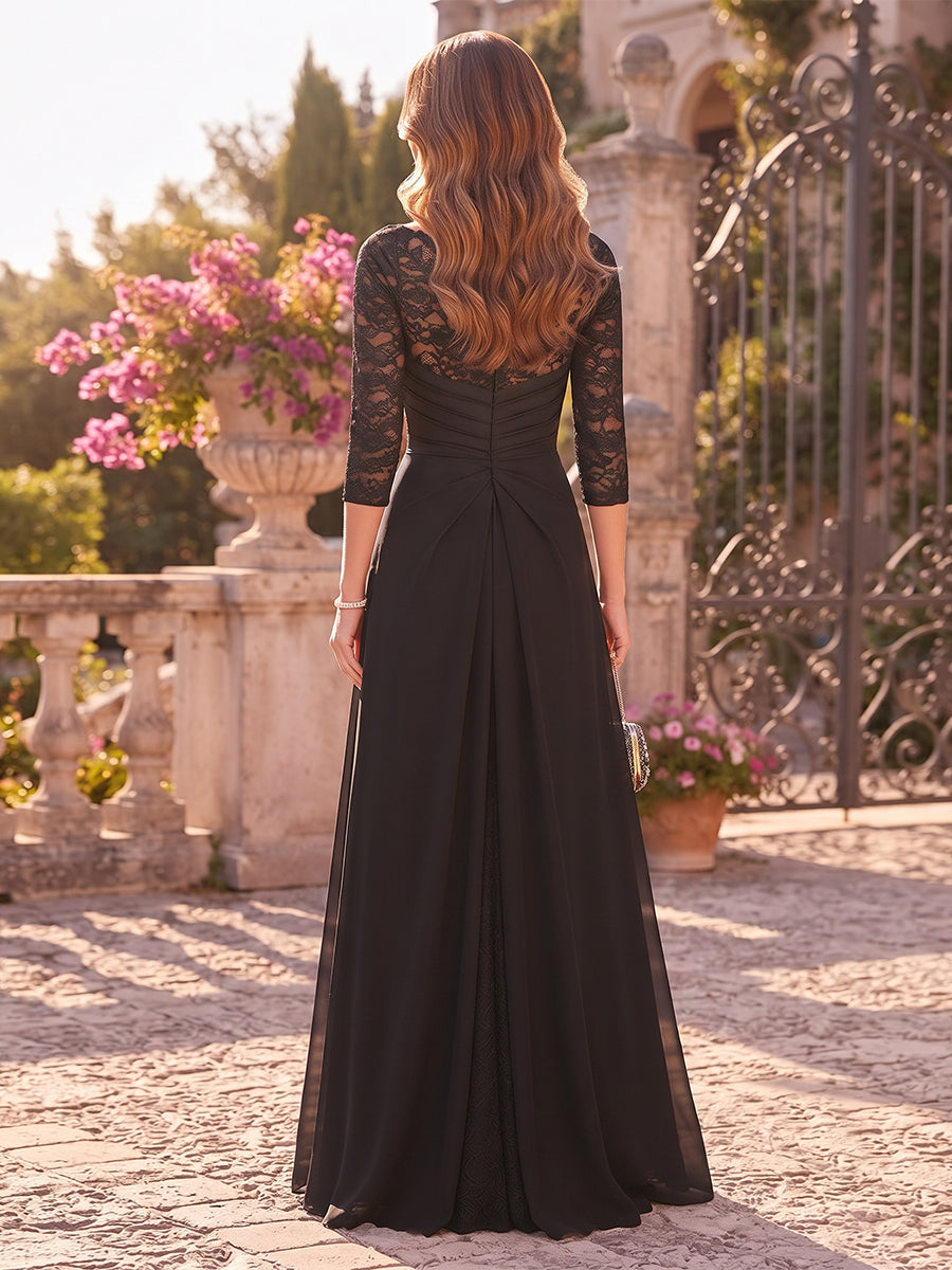 Fiora Celeste Black back view mother of the bride dress
