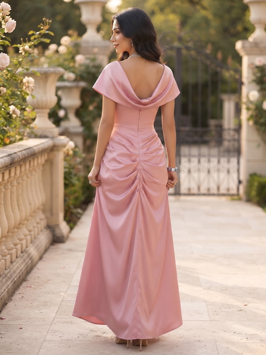 Kaia Dusty Rose back view wedding guest dress