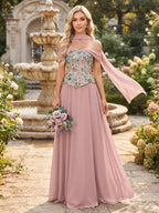 Marlowe Dusty Rose front view wedding guest dress