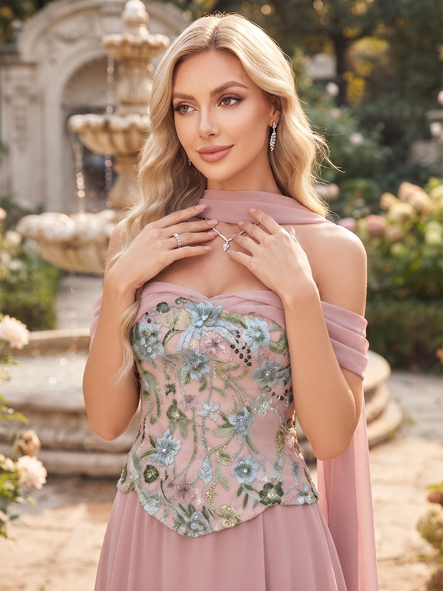 Marlowe Dusty Rose side view wedding guest dress