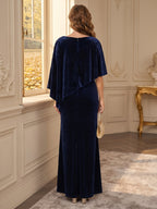 Heloise Mirelle Navy Blue back view mother of the bride dress