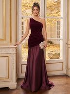 Demelza Rose Burgundy front view prom dress