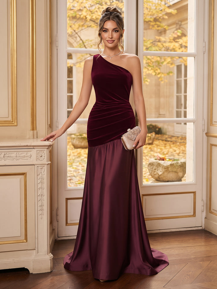 Demelza Rose Burgundy front view prom dress