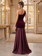 Demelza Rose Burgundy back view prom dress