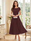Verena Pearl Brown front view mother of the bride dress
