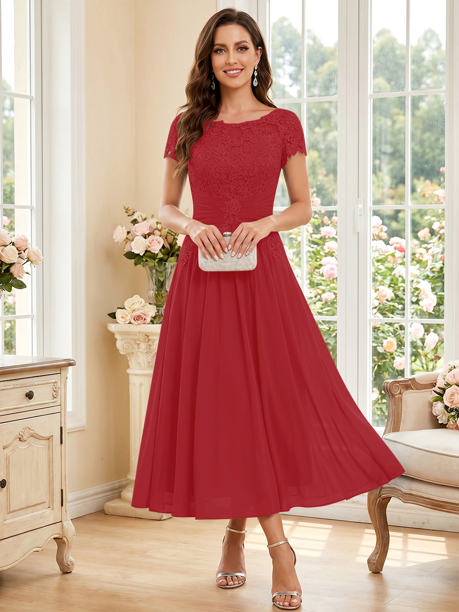Verena Pearl Dusty Rose front view mother of the bride dress