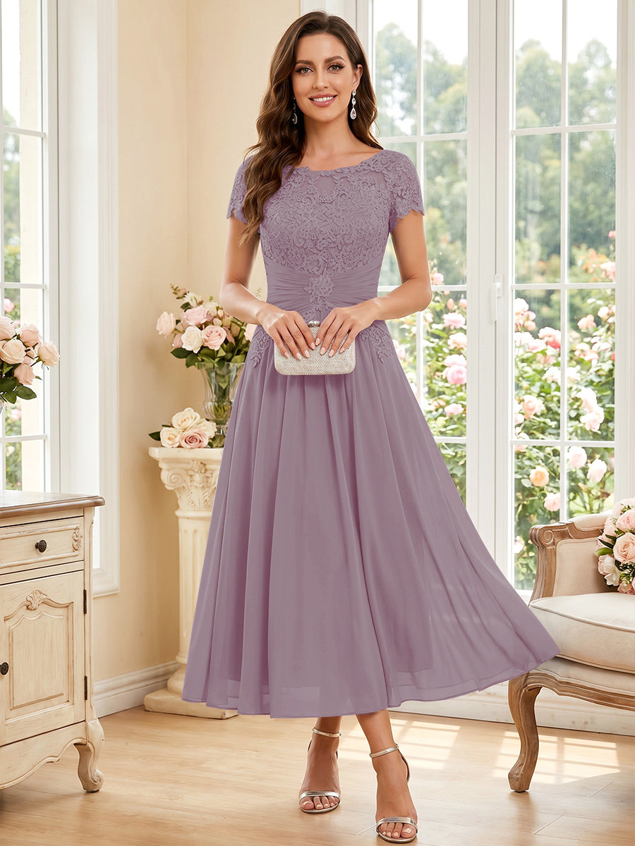 Verena Pearl Wisteria front view mother of the bride dress