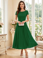 Verena Pearl Emerald front view mother of the bride dress