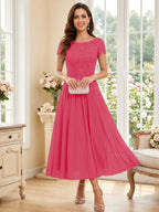Verena Pearl Fuchsia back view mother of the bride dress