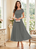 Verena Pearl Grey front view mother of the bride dress