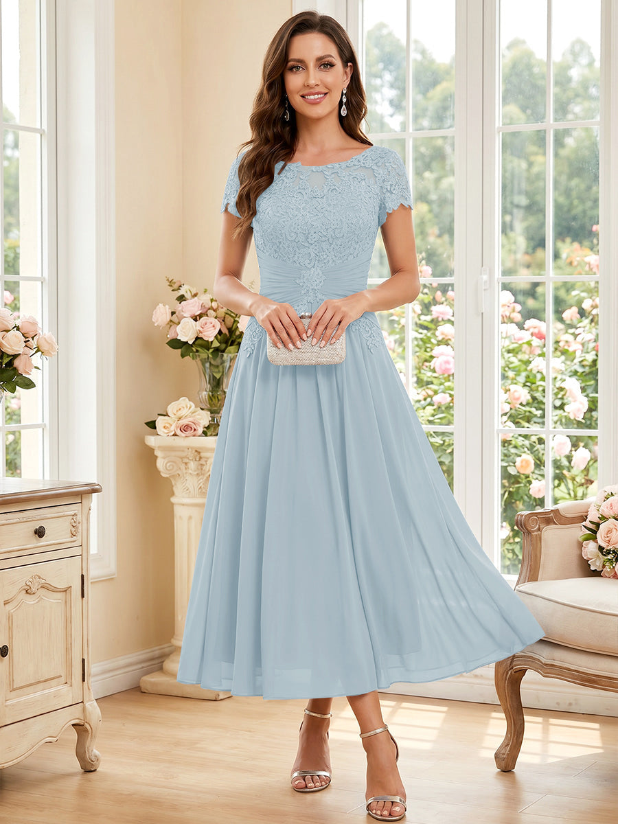 Verena Pearl Lavender front view mother of the bride dress