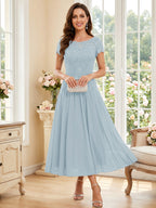 Verena Pearl Lavender front view mother of the bride dress