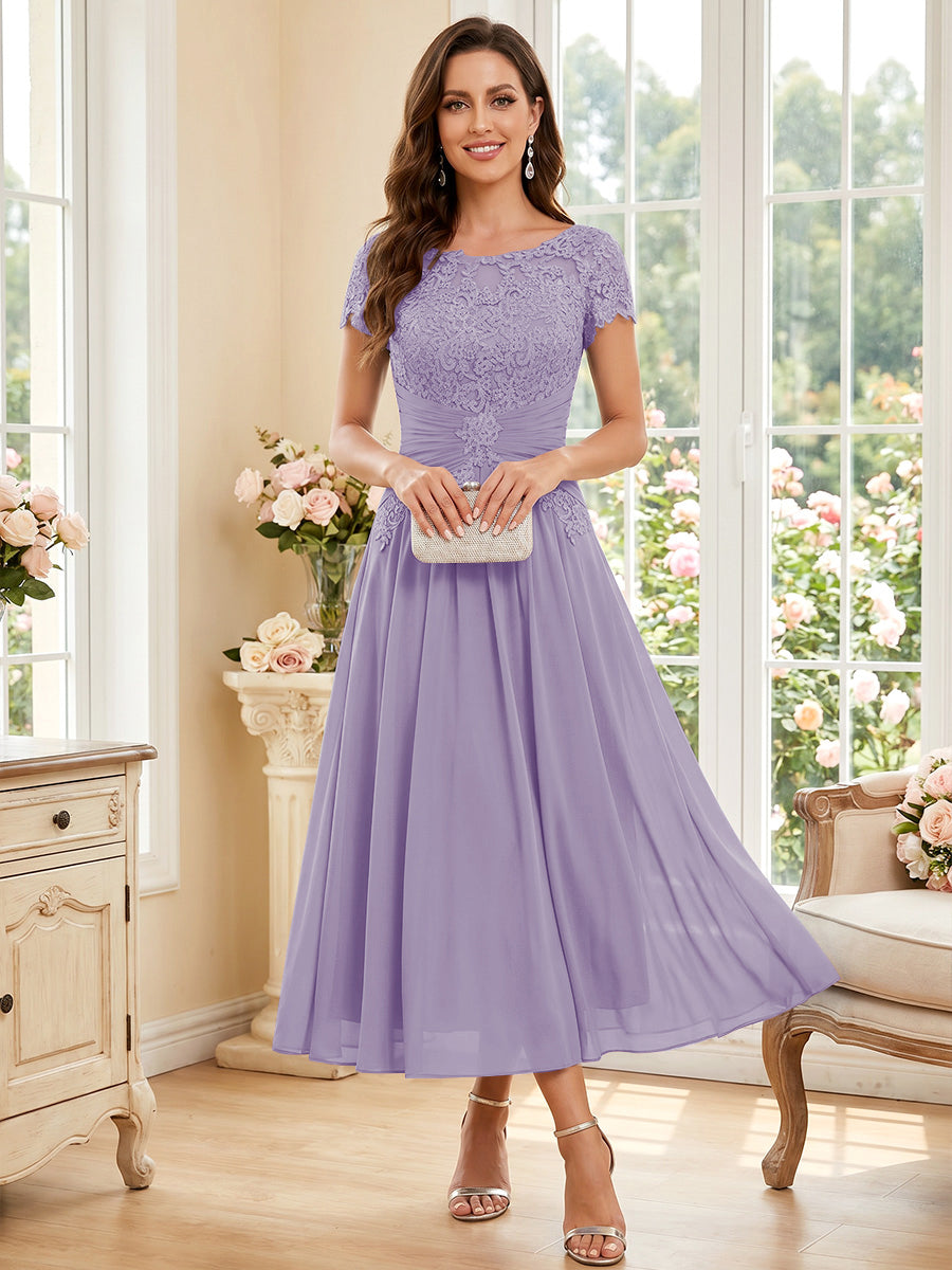 Verena Pearl Lilac front view mother of the bride dress