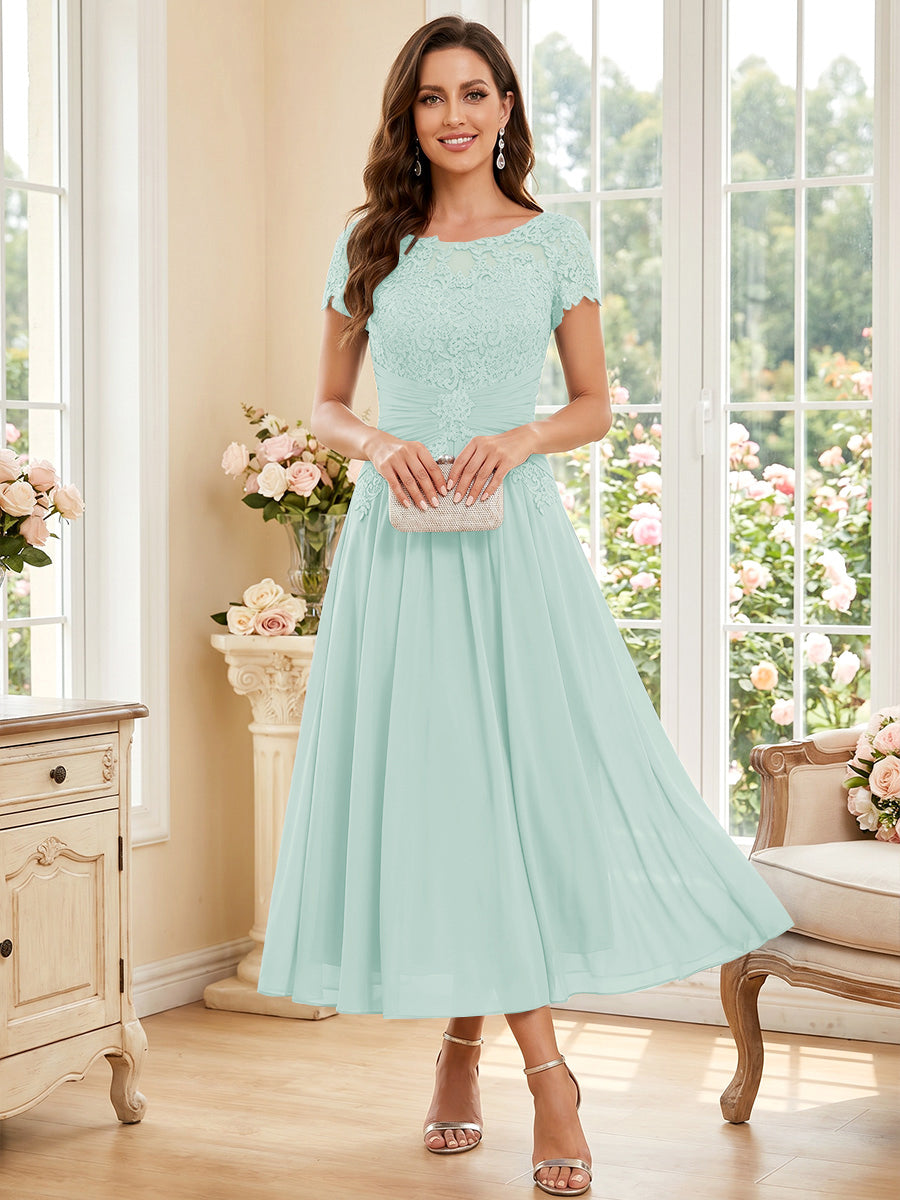 Verena Pearl Sky Blue back view mother of the bride dress