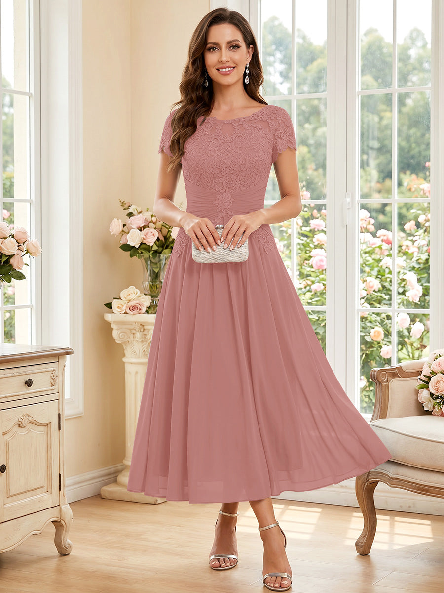 Verena Pearl Mauve front view mother of the bride dress