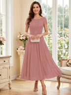 Verena Pearl Mauve front view mother of the bride dress