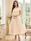 Verena Pearl Peach front view mother of the bride dress