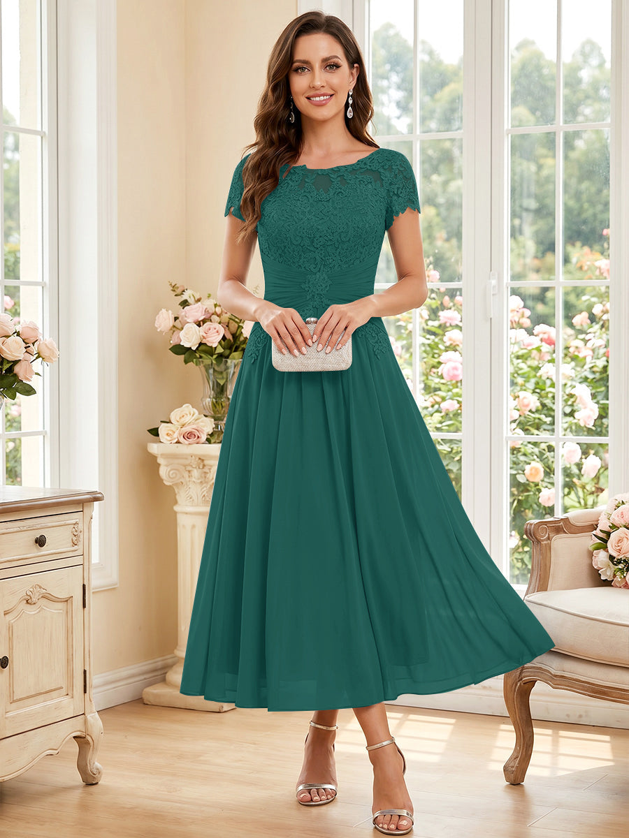 Verena Pearl Peacock front view mother of the bride dress