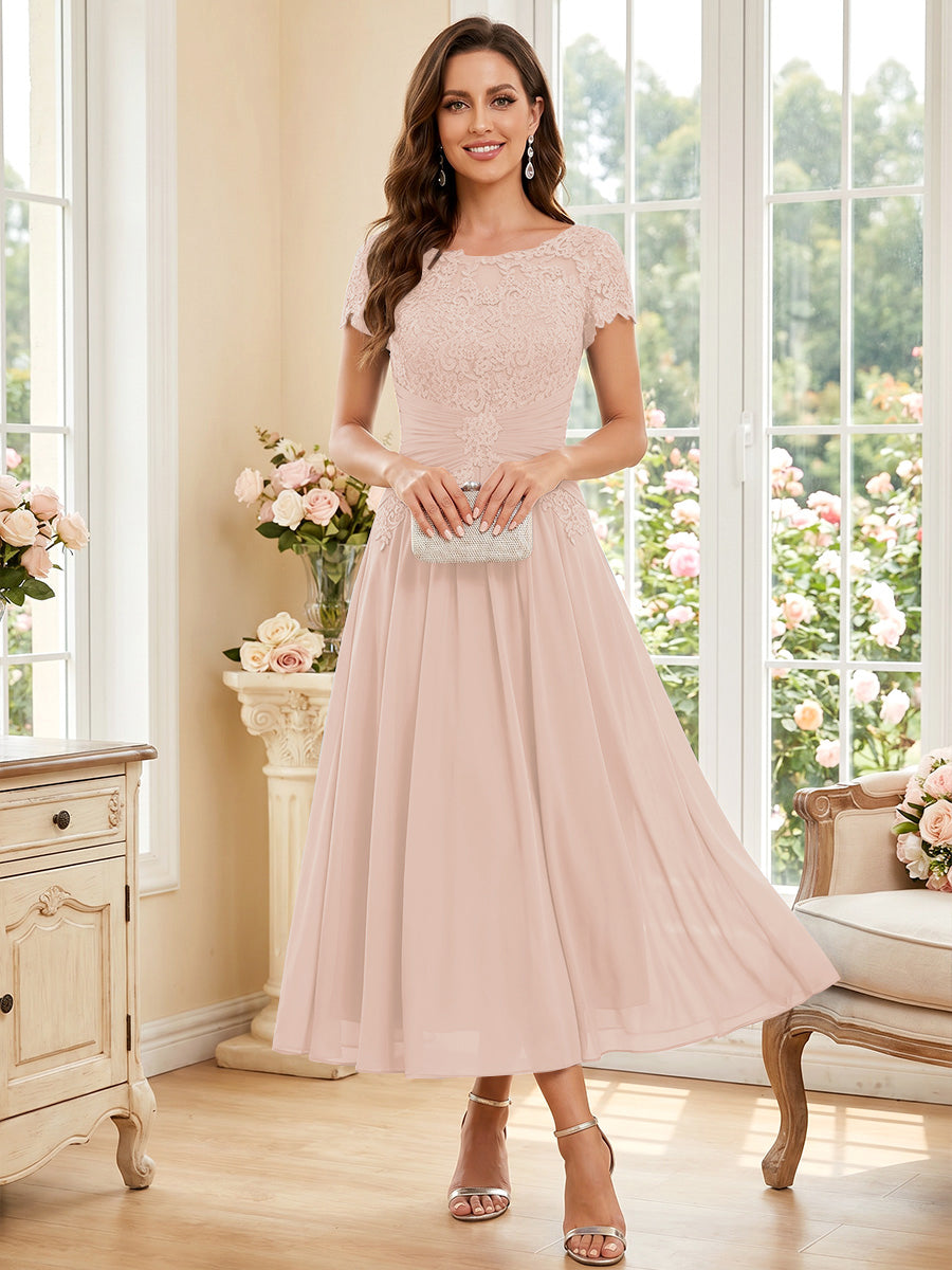 Verena Pearl Pearl Pink back view mother of the bride dress