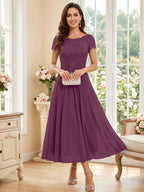 Verena Pearl Plum back view mother of the bride dress
