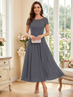 Verena Pearl Dusty Blue bodice detail mother of the bride dress