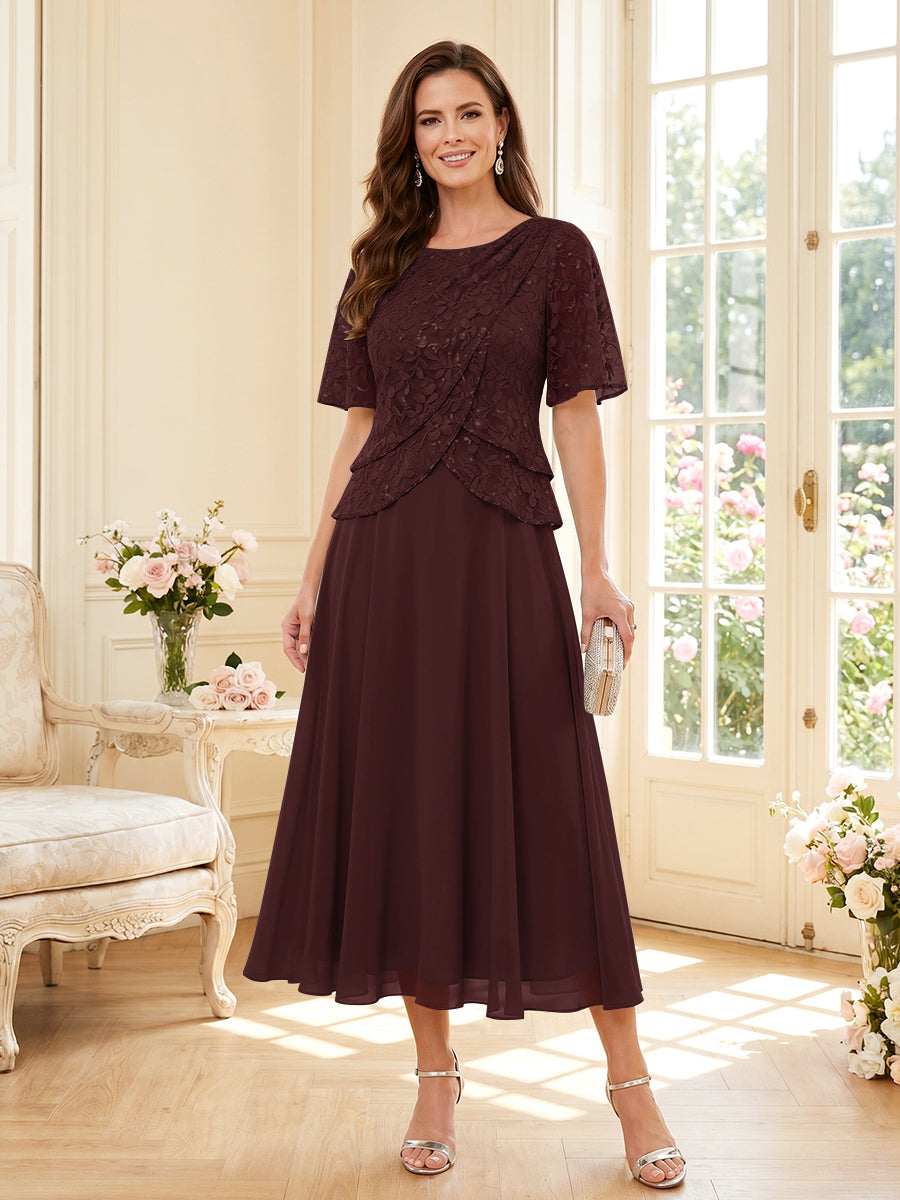 Tabitha Bloom Brown front view mother of the bride dress