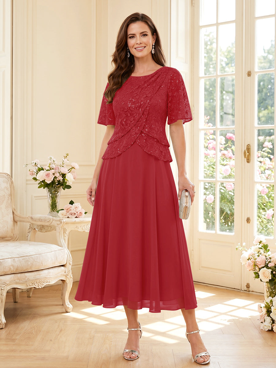 Maelys dusty rose front view mother of the bride dress