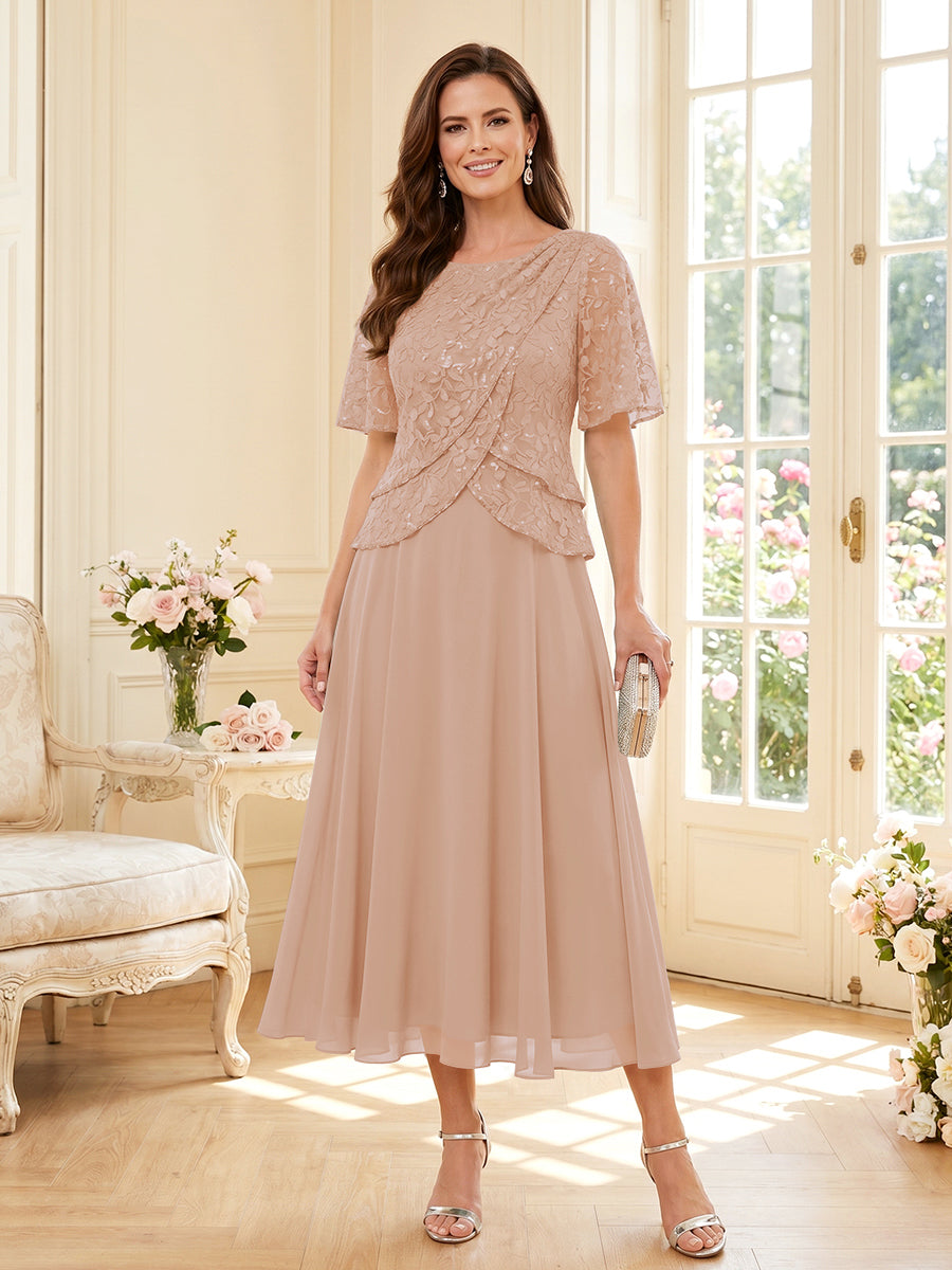 Tabitha Bloom Dusty Rose back view mother of the bride dress