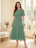 Tabitha Bloom Eucalyptus front view mother of the bride dress