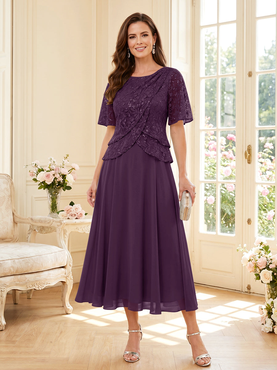 Maelys grape front view mother of the bride dress