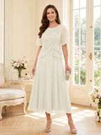 Maelys ivory front view mother of the bride dress