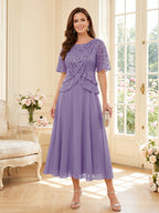 Tabitha Bloom Lilac front view mother of the bride dress